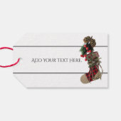 クリスマス素朴ストッキングギフトラベル ギフトタグ (裏面横)