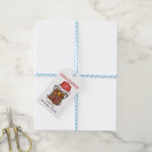 クリスマス素朴チキングラスサンタハット ギフトタグ (より糸付き)