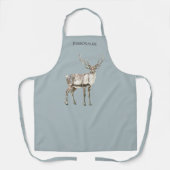 クリスマス素朴ディアパイングリーンパーソナライズされた エプロン (正面)