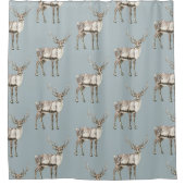 クリスマス素朴ディアパイングリーン シャワーカーテン (正面)