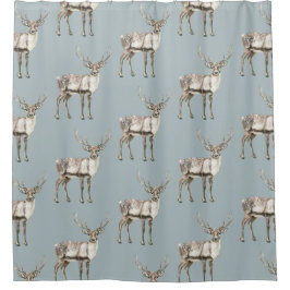 クリスマス素朴ディアパイングリーン シャワーカーテン