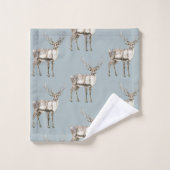 クリスマス素朴ディアパイングリーン バスタオルセット (ウォッシュタオル)