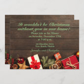 クリスマス素朴ディナー 招待状 (正面/裏面)