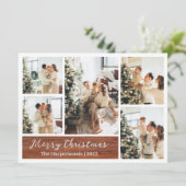 クリスマス素朴トナカイ家族の写真コラージュ シーズンカード (スタンド正面)