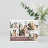 クリスマス素朴トナカイ家族の写真コラージュ シーズンポストカード (スタンド正面)