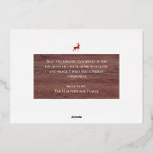 クリスマス素朴トナカイ家族の写真コラージュ 箔シーズンカード (裏面)