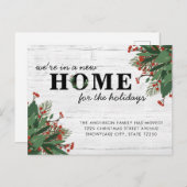 クリスマス素朴ニューホーム移動 案内ポストカード (正面/裏面)
