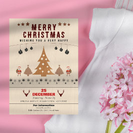 クリスマス素朴パーティの招待状 招待状