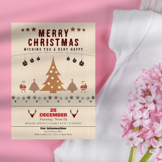 クリスマス素朴パーティの招待状 招待状
