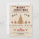 クリスマス素朴パーティの招待状 招待状 (正面)
