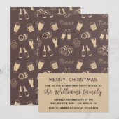 クリスマス素朴パーティービアドリンク 招待状 (正面/裏面)