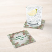 クリスマス素朴パーティー スクエアペーパーコースター (インサイチュ)