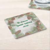 クリスマス素朴パーティー スクエアペーパーコースター (アングル)