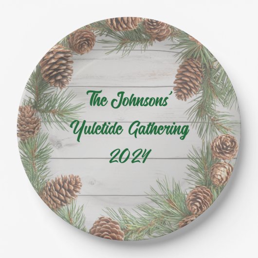 クリスマス素朴パーティー ペーパープレート (正面)