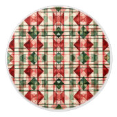 クリスマス素朴ファームハウスパターン セラミックノブ (正面)