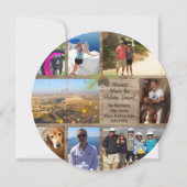 クリスマス素朴フォトコラージュウッド&パインコーン 招待状 (裏面)