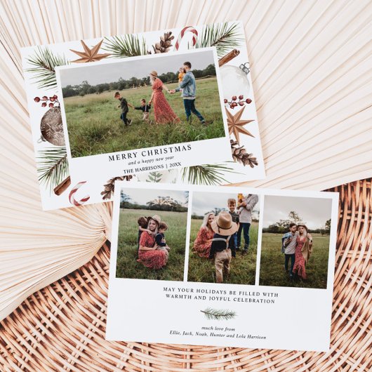 クリスマス素朴フォトフレームホリデーカード シーズンカード