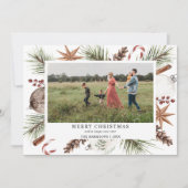 クリスマス素朴フォトフレームホリデーカード シーズンカード (正面)