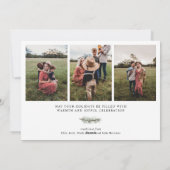 クリスマス素朴フォトフレームホリデーカード シーズンカード (裏面)