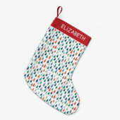 クリスマス素朴フローラクラシッククリスマスツリー スモールクリスマスストッキング (正面 (吊り時))
