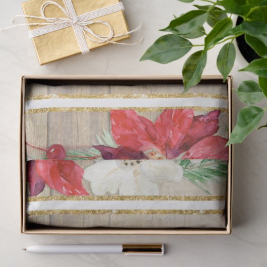 クリスマス素朴フローラジョイ・トゥ・ワールドタイポグラフィ 薄葉紙 (ギフト)