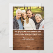 クリスマス素朴ブラウンBoho Wood 5 PHOTOグリーティング シーズンカード (裏面)