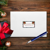 クリスマス素朴ブルーレッドプレイド金ゴールドベルアドレス ラベル