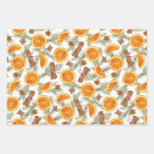 クリスマス素朴ホリデーシトラススパイス ラッピングペーパーシート (正面)