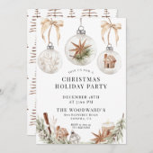 クリスマス素朴ホリデーパーティー 招待状 (正面/裏面)
