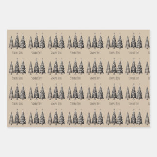 クリスマス素朴ホリデーラッピング紙 ラッピングペーパーシート