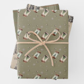 クリスマス素朴ホリデーラッピング紙 ラッピングペーパーシート (インサイチュ)