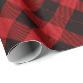 クリスマス素朴ホリデーランバージャックレッドバッファロープレイド ラッピングペーパー (ロールコーナー)