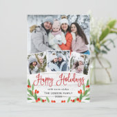 クリスマス素朴ホワイトウッド4 PHOTO Greeting シーズンカード (スタンド正面)