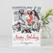 クリスマス素朴ホワイトウッド4 PHOTO Greeting シーズンカード (スタンド正面)