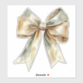 クリスマス素朴ホワイトグリーン金ゴールドボウ シール (シート)