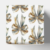 クリスマス素朴ホワイトグリーン金ゴールドボウ フェイバーボックス (上部)