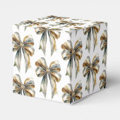 クリスマス素朴ホワイトグリーン金ゴールドボウ フェイバーボックス (裏面サイド)