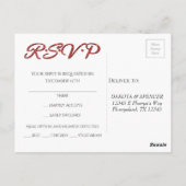 クリスマス素朴ボホフローラブルゴーニュRSVPエンツリー ポストカード (裏面)
