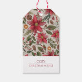 クリスマス素朴ポインセチア ギフトタグ (正面)