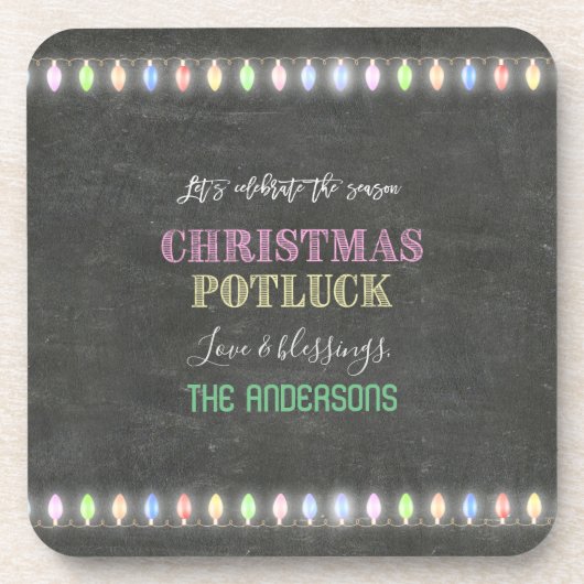 クリスマス素朴ポルトラックシャルボードストリングライト コースター (正面)