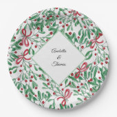 クリスマス素朴ミスタントウ水彩手絵を描形 ペーパープレート (正面)