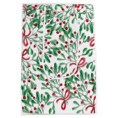 クリスマス素朴ミスタントウ水彩手絵を描形 ミディアムペーパーバッグ (裏面)