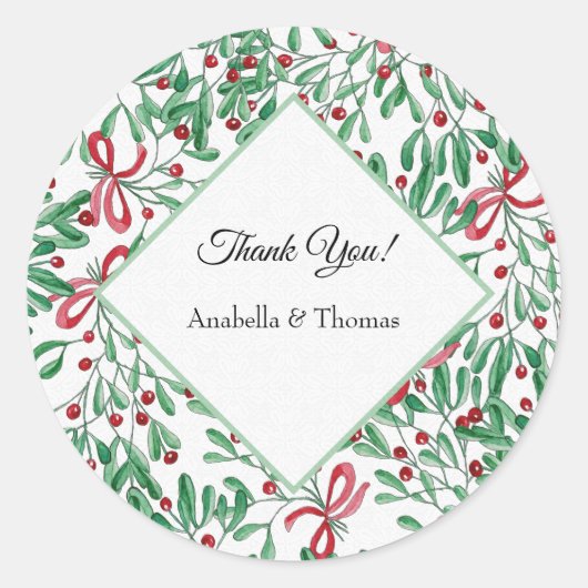 クリスマス素朴ミスタントウ水彩手絵を描形 ラウンドシール (正面)