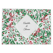 クリスマス素朴ミスタントウ水彩手絵を描形 ラージペーパーバッグ (裏面)