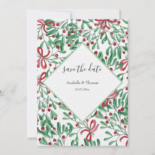 クリスマス素朴ミスタントウ水彩手絵を描形 案内状 (裏面)