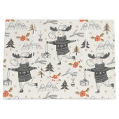 クリスマス素朴ムース国 |休日 ラージペーパーバッグ (正面)