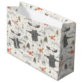 クリスマス素朴ムース国 |休日 ラージペーパーバッグ (正面アングル)