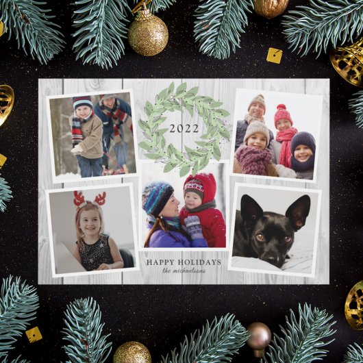 クリスマス素朴リースフォトコラージュ