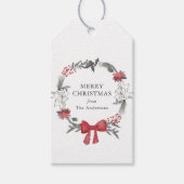 クリスマス素朴リースホリデイ ギフトタグ (正面)