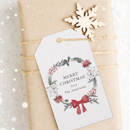 クリスマス素朴リースホリデイ ギフトタグ